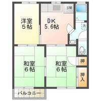 コーポHATTORI　（延岡市　恒富）＜2階・3DK＞の間取り図