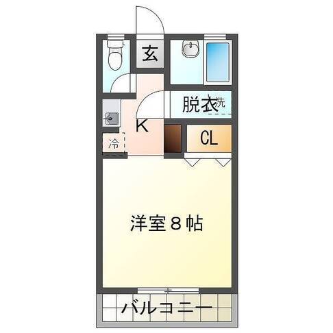 向洋コーポⅡ　（延岡市　惣領町）＜１K＞202号室