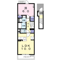 スター　メゾン　Ⅱ　（延岡市　川原崎町）＜1LDK・2階＞の間取り図