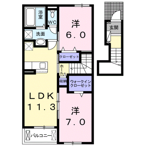 レジデンス　ハイブリッジ　（日向市　財光寺）＜2LDK・2階＞202号室