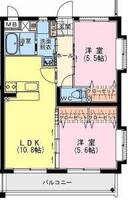 ホーク　アイ　（日向市　日知屋）＜2LDK＞の間取り図