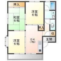 ファーストハイツ（延岡市　平原町）＜3DK＞の間取り図