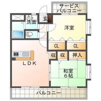The Grand swell　（延岡市　大貫町）＜２LDK＞の間取り図