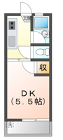 ハイツ野地（延岡市　野地）＜1K＞の間取り図