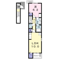 ドゥウェル　シンフォニー　Ⅱ　（日向市　財光寺）＜1LDK・2F＞の間取り図