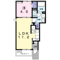 プレイン ハルカ (日向市 財光寺)<1LDK・1F>の間取り図