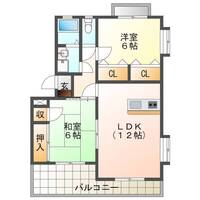 クロキマンション　（延岡　野地町）＜２LDK＞の間取り図