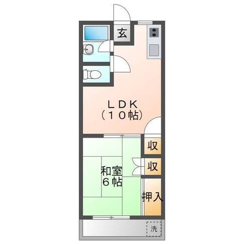 無鹿コーポ　（延岡市　無鹿町）＜1LDK＞103号室