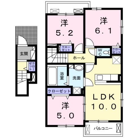 ラ・フルールS（延岡市　土々呂町）＜3LDK＞