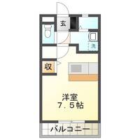 らふぃーね牧　（延岡市　大貫町）＜１R・B-type＞　　の間取り図