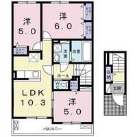 メゾン・ド・ボヌール (日向市 春原町)<3LDK・2F>の間取り図