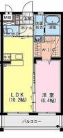 アベニール粋光（延岡市　出北）＜1LDK＞の間取り図
