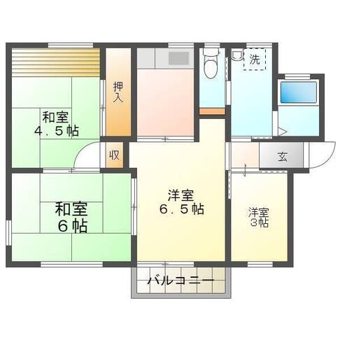 内田アパートⅡ　（延岡市　平原）＜4K・2階＞2階号室