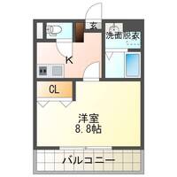 ベルハイム　（延岡市　大貫町）＜１K＞　の間取り図