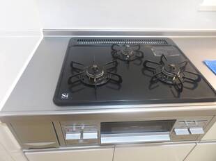 グリル付き3口コンロ