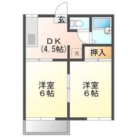グランドメゾン福寿A　（延岡市　平原）＜2DK＞の間取り図