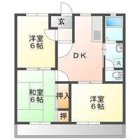 ボナーレ川島A　（延岡市　川島町）＜３DK＞の間取り図