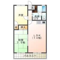 エクセレンス柳　（延岡市　出北）＜２LDK＞の間取り図