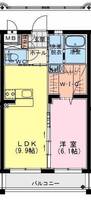 メルベージュ（日向市　曽根）＜1LDK＞の間取り図