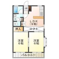 エレガンス大貫（延岡市　大貫町）＜2LDK＞の間取り図