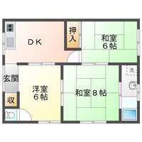 絹代アパート（延岡市　浜砂）の間取り図