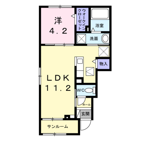 グラシオッソ　ブリッサ　K（延岡市　古川町）＜1LDK・1階＞
