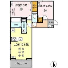 302号室 間取図