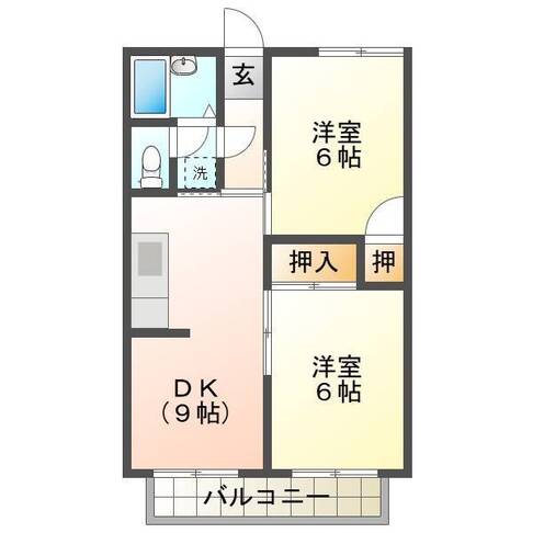 プレジール南風　（延岡市　大貫町）＜2LDK＞202号室