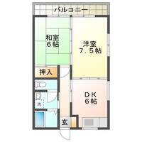 スマイル21　（延岡　愛宕町）＜２DK＞の間取り図