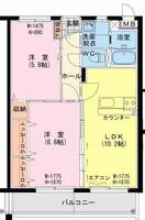 ロッソ　ウエスト（西臼杵郡　高千穂町）＜2LDK＞の間取り図