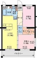 メゾン　アバント（延岡市　北一ケ岡）＜2LDK＞の間取り図