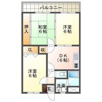 グランメールアタゴ　（延岡市　伊達町）＜３DK＞の間取り図