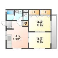 ライズK(延岡市 川島町)<2DK>の間取り図