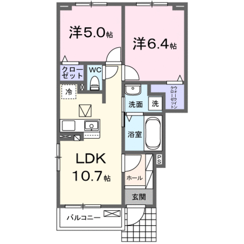 カプシーヌ　セゾン（延岡市　粟野名町）＜2LDK・１階＞