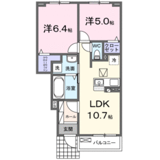 103号室、104号室間取り