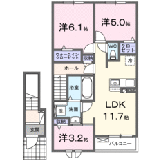 203号室、204号室間取り