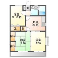 パークコート延岡（延岡市　野地町）＜3DK＞の間取り図