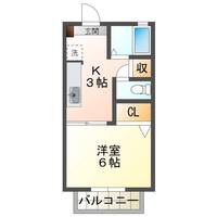 ヴィラフォンタナ　（延岡市　鶴ヶ丘町）＜1K＞の間取り図