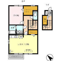 ヴィラコートＪ１　（延岡市　伊形町）＜1LDK・2階＞の間取り図