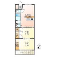 ハイム内山（延岡市　平原町）＜2LDK＞の間取り図