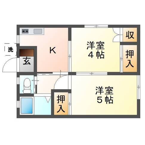 今山アパート　（延岡市　高千穂通）＜２K＞1-1号室