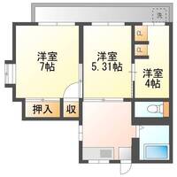 阿部アパート(延岡市 昭和町)<3K・203号室>の間取り図