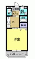 ソフィアコート野田　（延岡市　野田）＜１K＞の間取り図