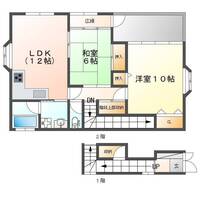 春日町貸家（延岡市　春日町）＜2階・2LDK＞の間取り図