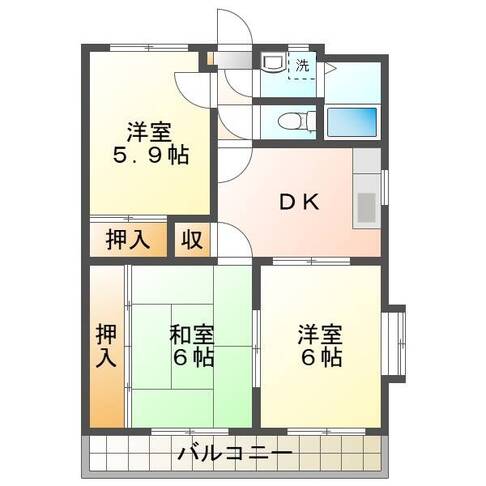 グランディール幸　（延岡　出北）＜3DK＞301号室