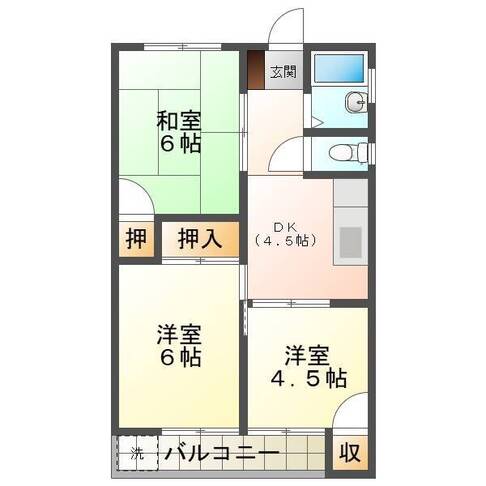 井上アパート　（延岡市　桜小路）＜３DK＞201号室