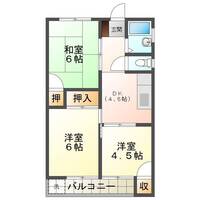 井上アパート　（延岡市　桜小路）＜３DK＞の間取り図