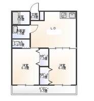 コーポラスY　(延岡市　日の出町)＜2LDK＞の間取り図