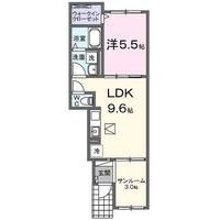 オンソレイエ (延岡市 野田)<1LDK・1階>の間取り図