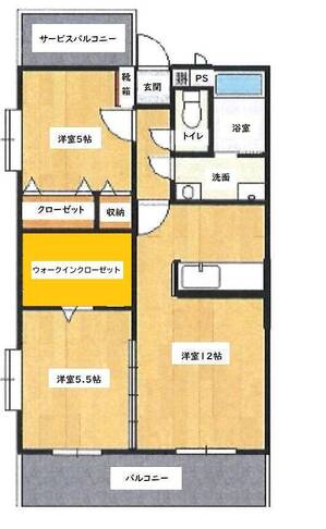 クレア（延岡市　旭ヶ丘）＜2LDK・～03号室西側＞303号室